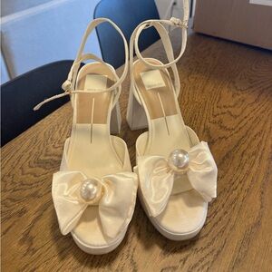 Dolce Vita Patton Ivory Satin Heels